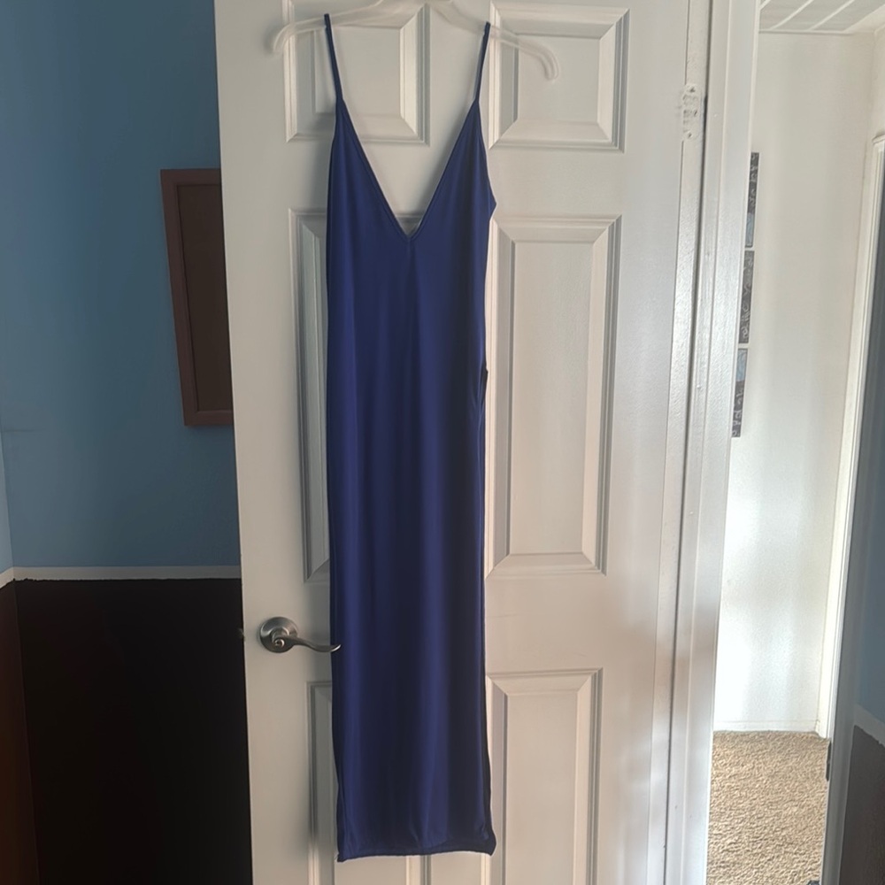 Elegant Blue Slip Dress